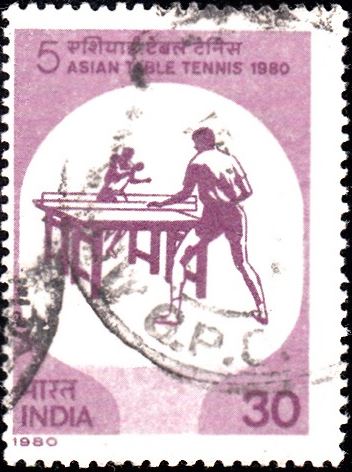  India on Fifth Asian Table Tennis 1980